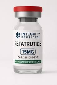 Retatrutide 15mg peptide research vial for GLP-1, GIP, and glucagon metabolic studies