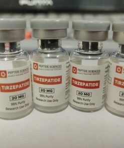 Tirzepatide 20mg peptide research vial for GIP and GLP-1 metabolic studies